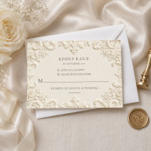 Elegant Vintage Baroque Wedding RSVP Card
