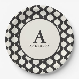 Elegant vintage bauble Christmas party Paper Plate