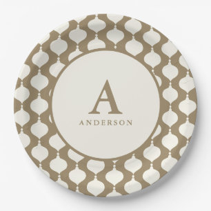 Elegant vintage bauble Christmas party Paper Plate