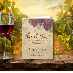 Elegant Vintage Birthday Personalised Thank You Card