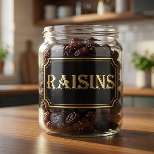 Elegant Vintage Black and Gold Pantry Label