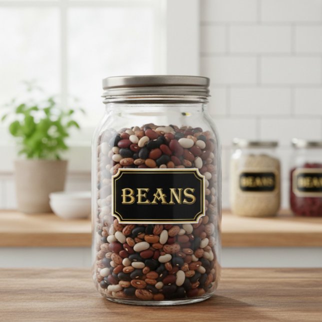 Elegant Vintage Black and Gold Pantry Label  (Creator Uploaded)