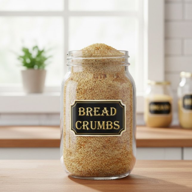 Elegant Vintage Black and Gold Pantry Label  (Creator Uploaded)