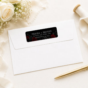 Elegant Vintage Black and Red Floral Wedding