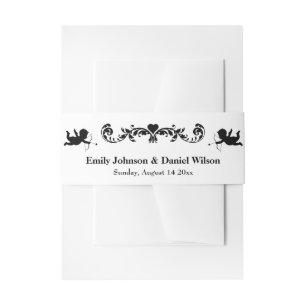 Elegant Vintage Black And White Invitation Belly Band