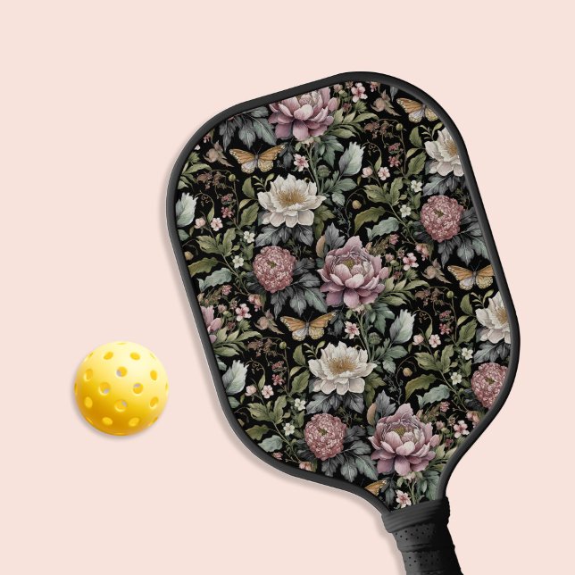 Elegant Vintage Black Floral Pickleball Paddle (Creator Uploaded)