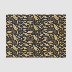 Elegant Vintage Black Gold Leaf Pattern  Tissue Paper