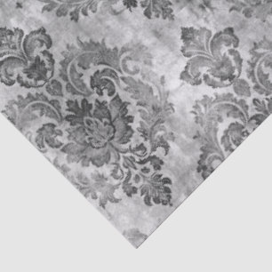 Elegant Vintage Black Grey Decoupage Tissue Paper