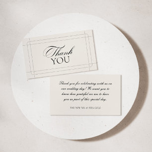 Elegant Vintage Black & White Wedding Thank You Enclosure Card