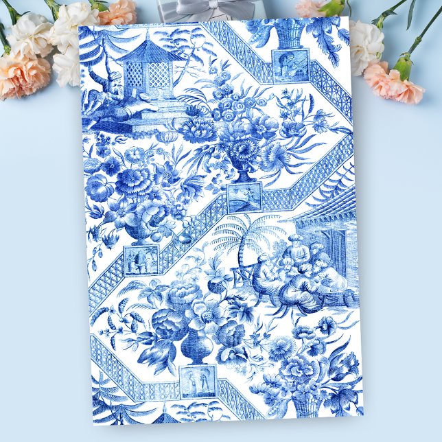 Elegant Vintage Blue and White Chinoiserie Tissue Paper (Creator Uploaded)