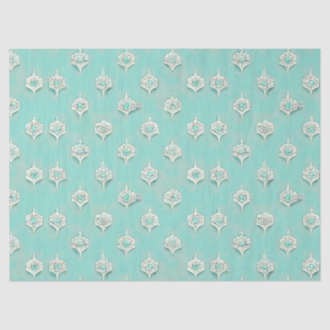 Elegant Vintage Blue Diamonds Cascade Tissue Paper (Front)