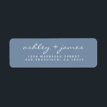 Elegant Vintage Blue Return Address<br><div class="desc">The Elegant Vintage Blue Return Address label features a soft vintage blue background paired with refined white script and classic serif text. Designed for wedding stationery, this return address label adds a timeless and elegant touch to invitations, save the dates, RSVP cards, and thank-you notes. The simple, romantic palette creates...</div>