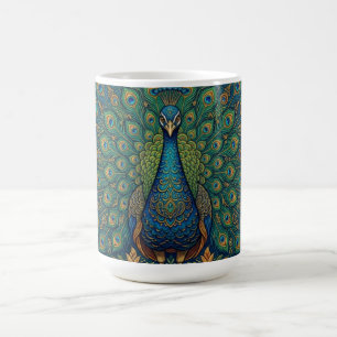 Elegant vintage bohemian peacock design coffee mug