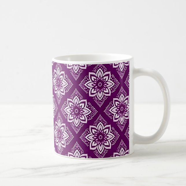 Elegant Vintage Boho Floral Pattern Coffee Mug (Right)