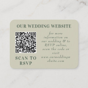 Elegant Vintage Boho Red Orange Grey Website QR Enclosure Card