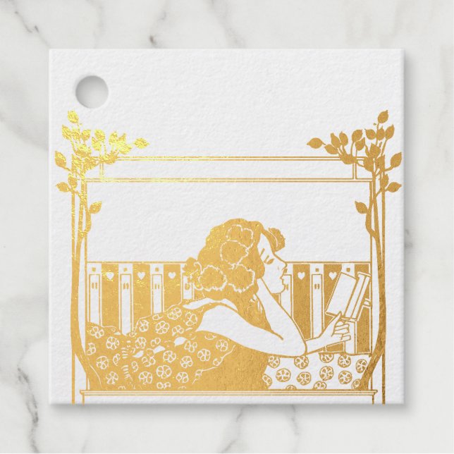 Elegant Vintage Bookplate Favour Tags (Front)