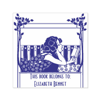 Elegant Vintage Bookplate Self-inking Stamp