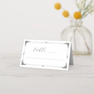 Elegant Vintage Border Illustration Wedding Place Card