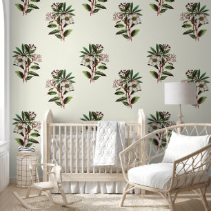 Elegant Vintage Botanical Christmas Roses Floral Wallpaper