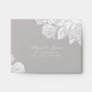 Elegant vintage botanical floral wedding RSVP Envelope