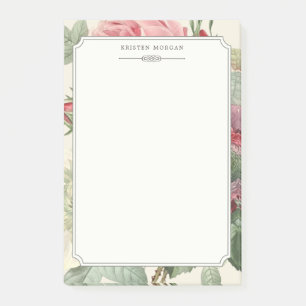 Elegant Vintage Botanical Garden Flowers Post-it Notes
