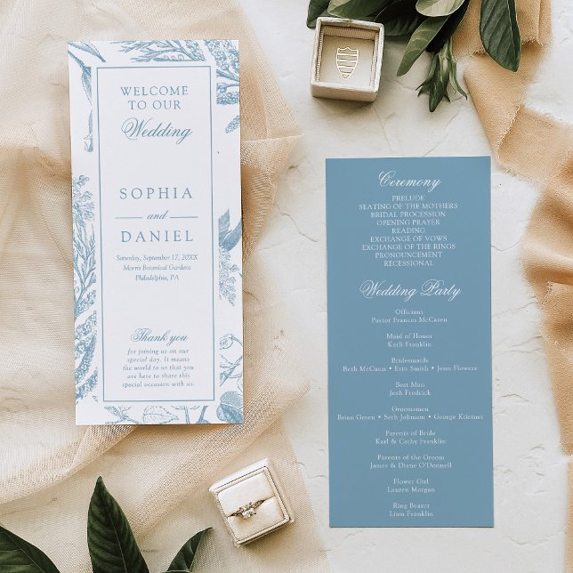 Elegant Vintage Botanical Wedding Program Programme (Creator Uploaded)