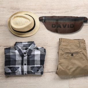 Elegant Vintage Brown Faux Leather Personalised Bum Bags