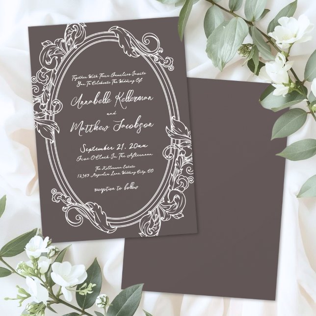 Elegant Vintage Brown Wedding Invitation (Elegant Vintage Brown Wedding Invitation )