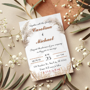 ELEGANT VINTAGE BROWN WEDDING INVITATION