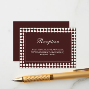 Elegant Vintage Burgundy Wedding Reception Enclosure Card