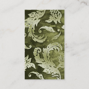 Elegant Vintage Business Card Verdigris Swirls Oli