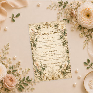 Elegant Vintage Calla Lily Wedding Enclosure Card