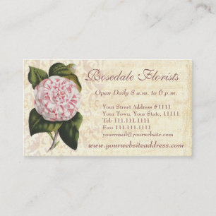 Elegant Vintage Camellia Gardener or Florist Business Card