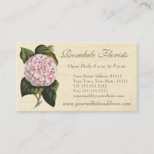 Elegant Vintage Camellia Gardener or Florist Business Card