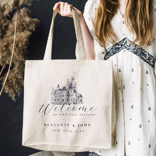 Elegant Vintage Castle Destination Wedding Tote Bag