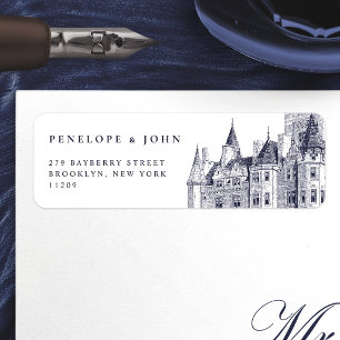 Elegant Vintage Castle Illustration Wedding Return