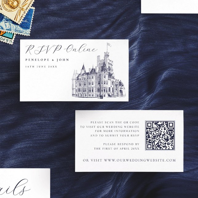 Elegant Vintage Castle Wedding Website Enclosure Card (Elegant Vintage Castle Wedding Website Enclosure Card)