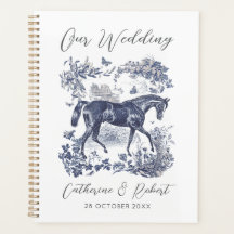 Elegant Vintage Chic Blue Horse Toile Wedding