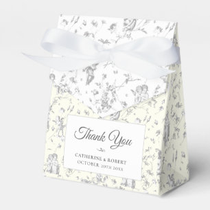 Elegant Vintage Chic Gray Angels Toile Wedding Favour Box