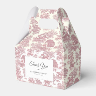 Elegant Vintage Chic Pink Horse Toile Wedding Favour Box