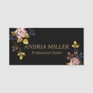 Elegant Vintage Chic Professional Name Tag