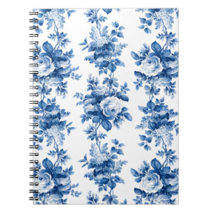 Elegant Vintage China Blue Roses Notebook