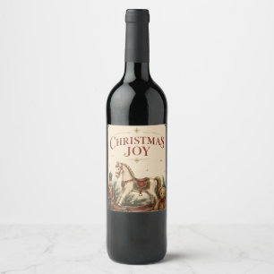 Elegant Vintage Christmas , Antique Toy Soldier Wine Label