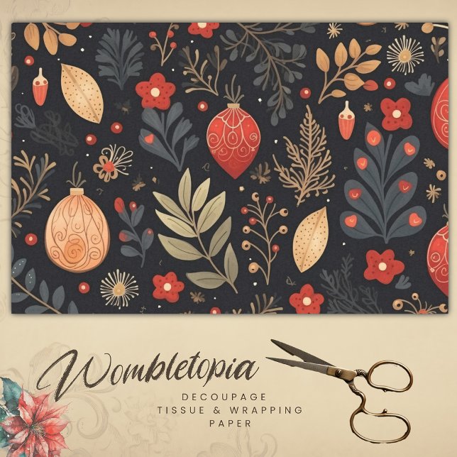 Elegant Vintage Christmas Bauble Decoupage Tissue Paper (Creator Uploaded)