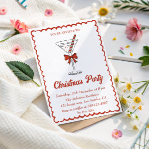Elegant Vintage Christmas Cocktail Party Invitation