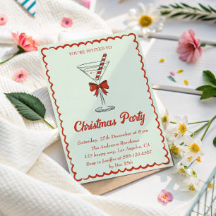 Elegant Vintage Christmas Cocktail Party Invitation