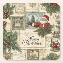 Elegant Vintage Christmas Florals & Santa