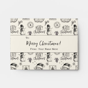 Elegant Vintage Christmas Gift Card Envelope