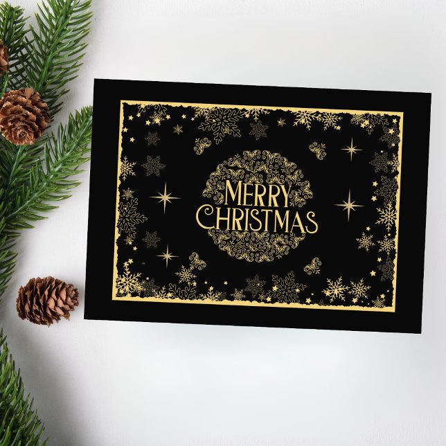 Elegant Vintage Christmas Gold Holiday Card (Creator Uploaded)