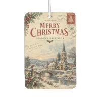 Elegant Vintage Christmas , Retro Postcard style